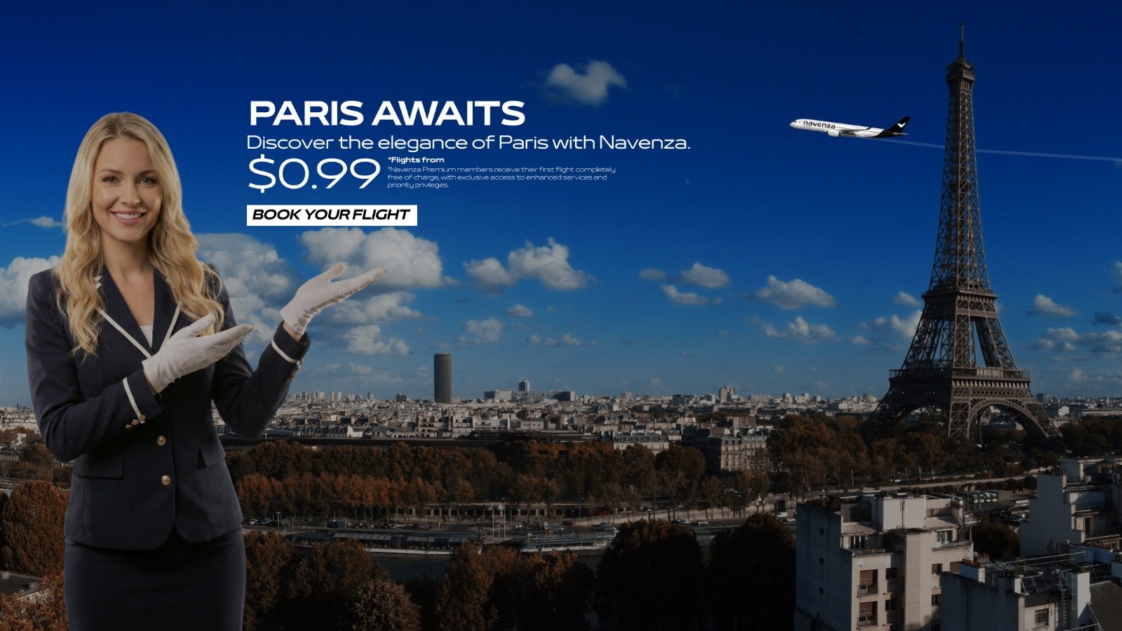 Airplane wing view above clouds at sunset
